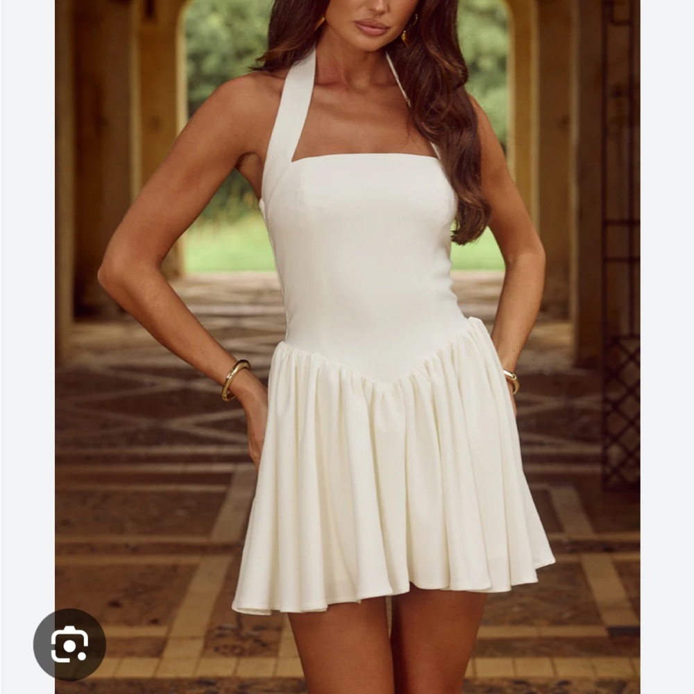 Runaway the Label Carmen Mini Halter Dress Ivory